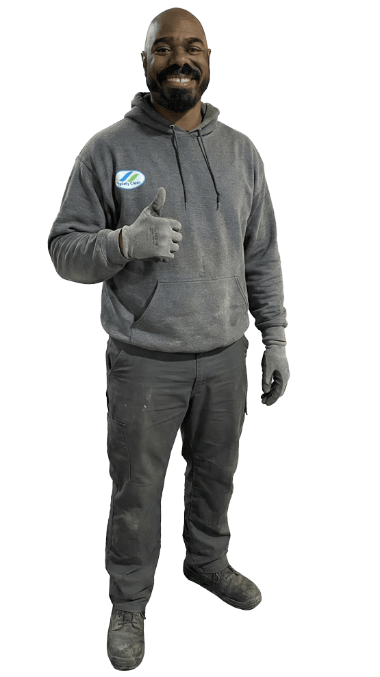 James Green, owner of Totally Clean, in company uniform